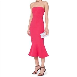 Pink Luna strapless tulip cocktail dress